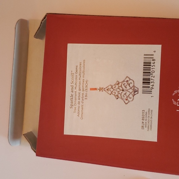 Lenox silver sparkle and scroll ornaments (Two) 1 of each, tree and sleigh - Picture 5 of 5